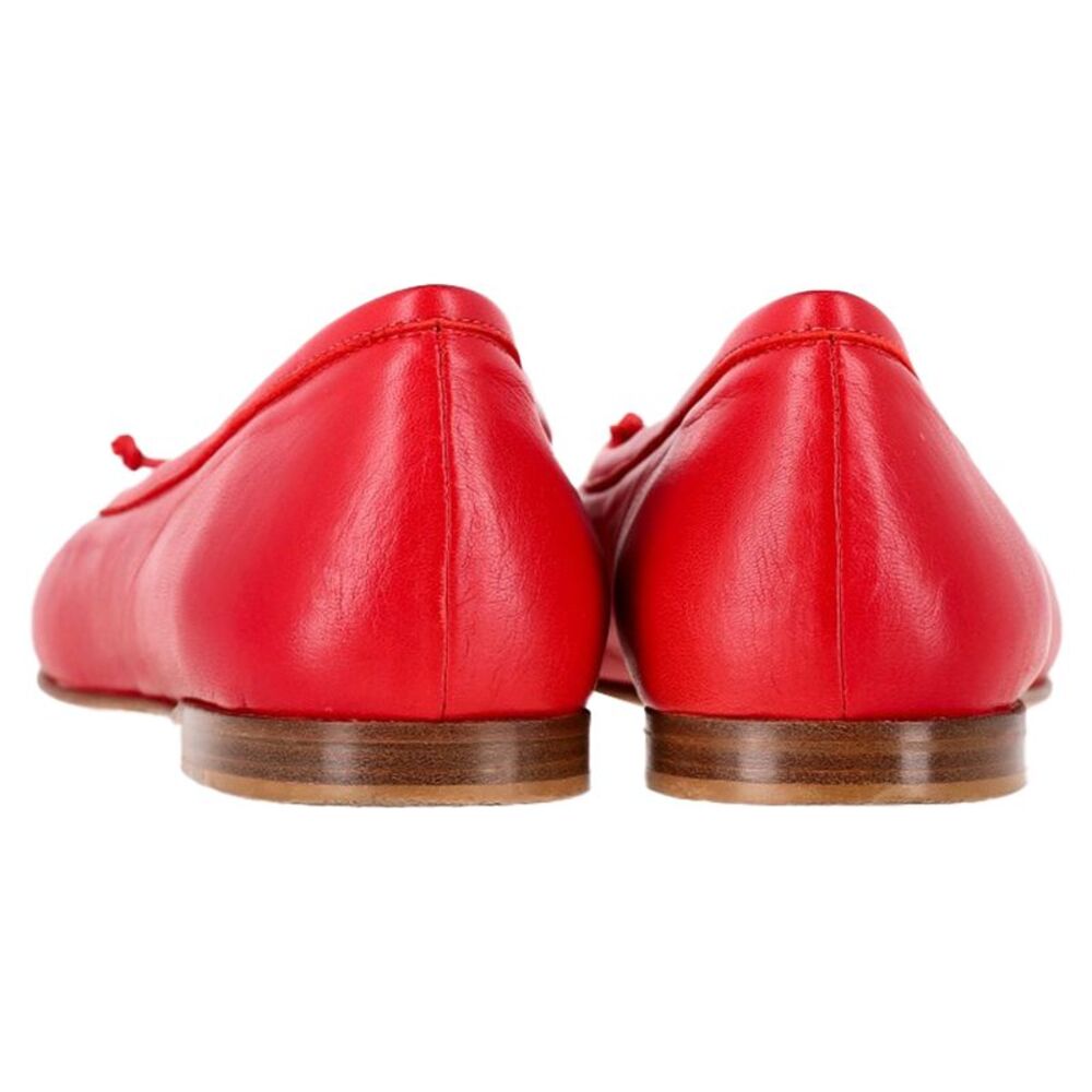 Manolo Blahnik Veralli Bow-Detailed Ballet Flats in Red Leather - Picture 5 of 6